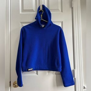 DKNY jeans athletics cropped hoodie blue sweatshirt women size medium